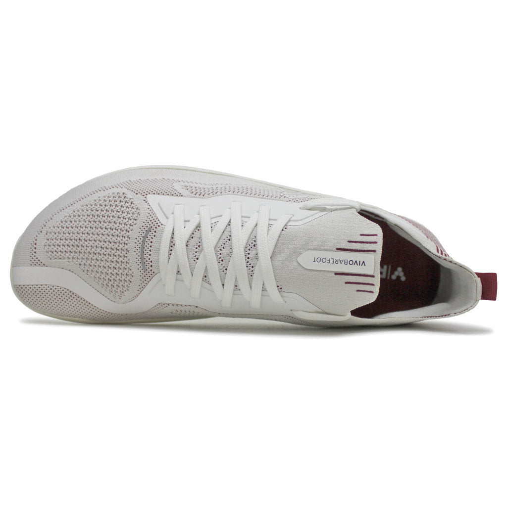 Vivobarefoot Primus Lite Knit Textile Synthetic Womens Trainers#color_off white burgundy