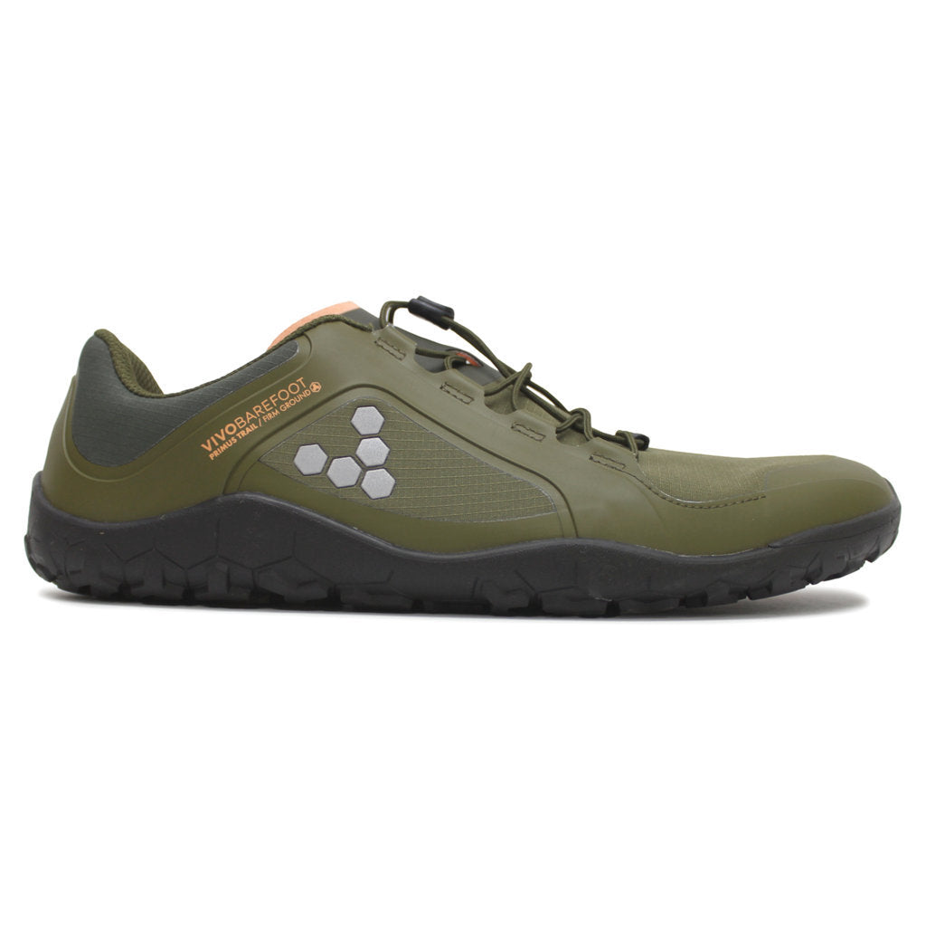 Vivobarefoot Primus Trail III All Weather FG Textile Synthetic Mens Trainers#color_dark olive