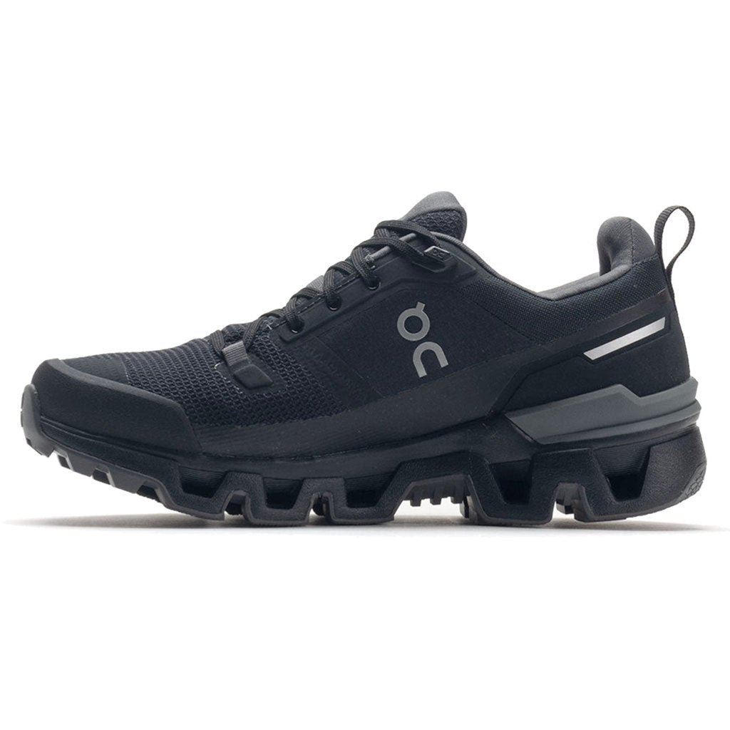 On Cloudwander Waterproof Textile Synthetic Women's Running Shoes#color_black eclipse