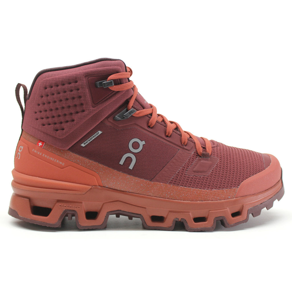 On Cloudrock 2 Waterproof Textile Synthetic Womens Boots#color_beet auburn