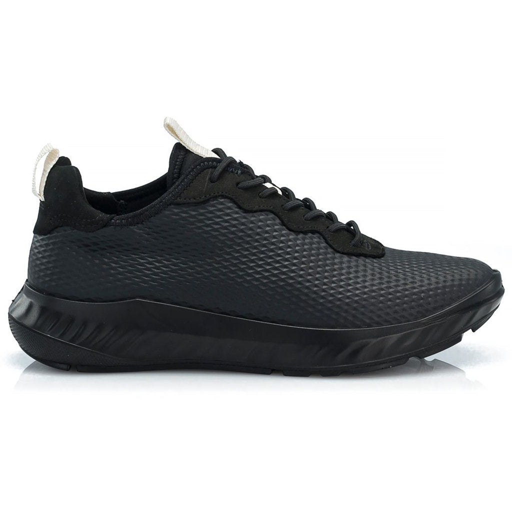 Ecco ATH-1FW Full Grain Leather Womens Trainers#color_black black white