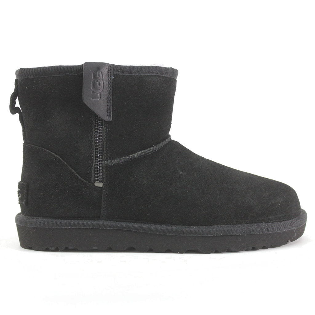Ugg Classic Mini Bailey Zip Suede Womens Boots#color_black