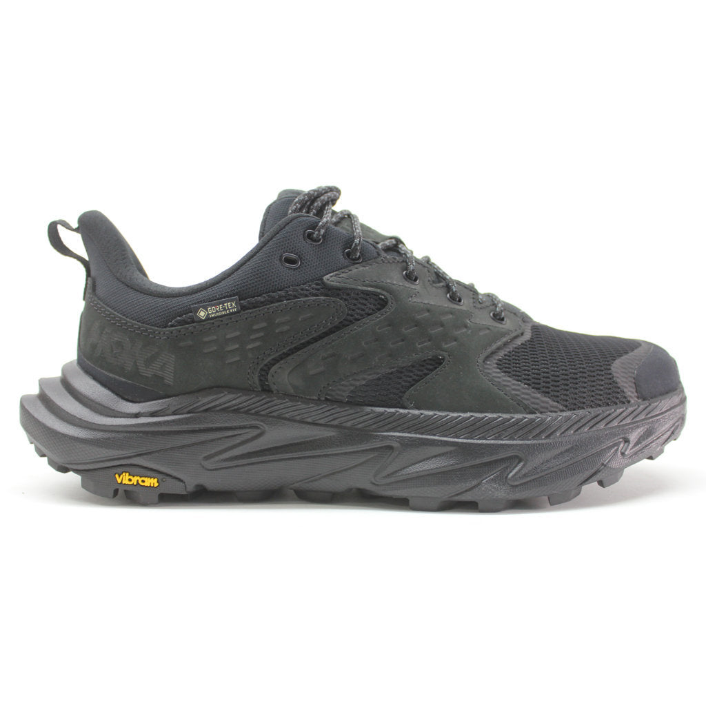 Hoka One One Anacapa 2 Low GTX Nubuck Textile Mens Trainers#color_black black