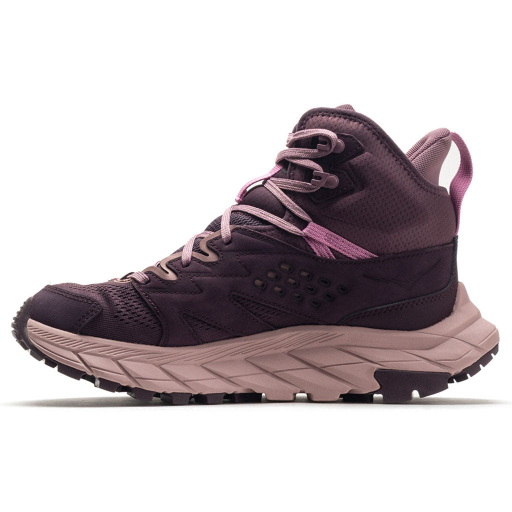 Hoka One One Anacapa Breeze Mid Textile Synthetic Womens Trainers#color_raisin pale mauve