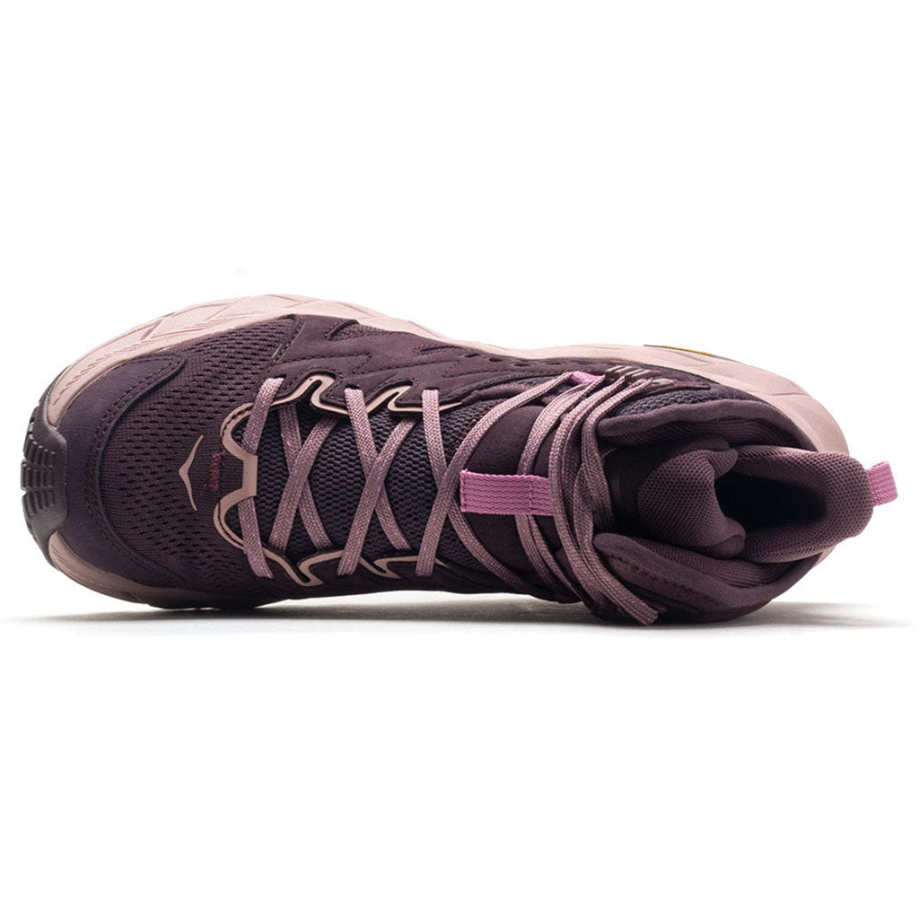 Hoka One One Anacapa Breeze Mid Textile Synthetic Womens Trainers#color_raisin pale mauve