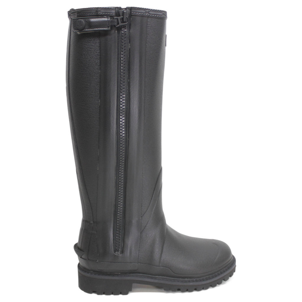 Hunter Balmoral Zip Commando Tall Rubber Womens Boots#color_black