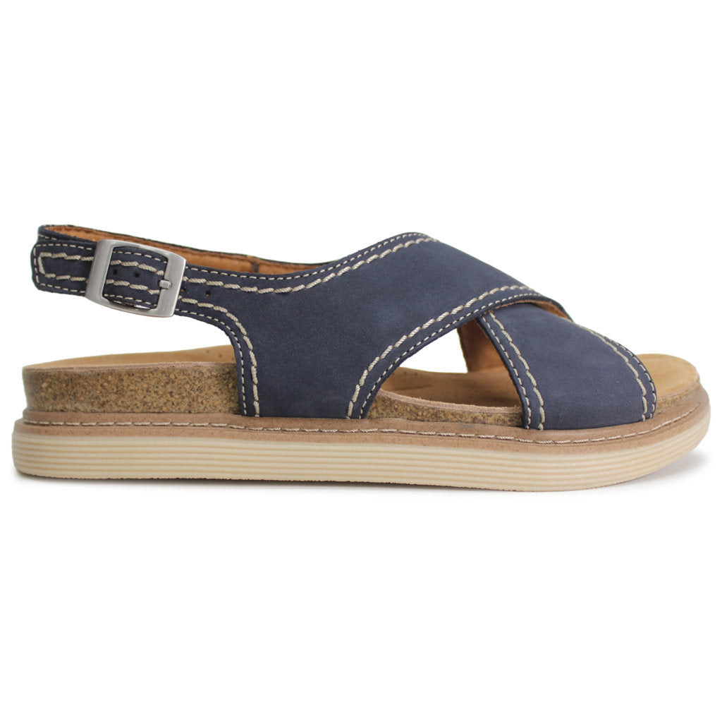 Clarks Arwell Sling Nubuck Womens Sandals#color_navy