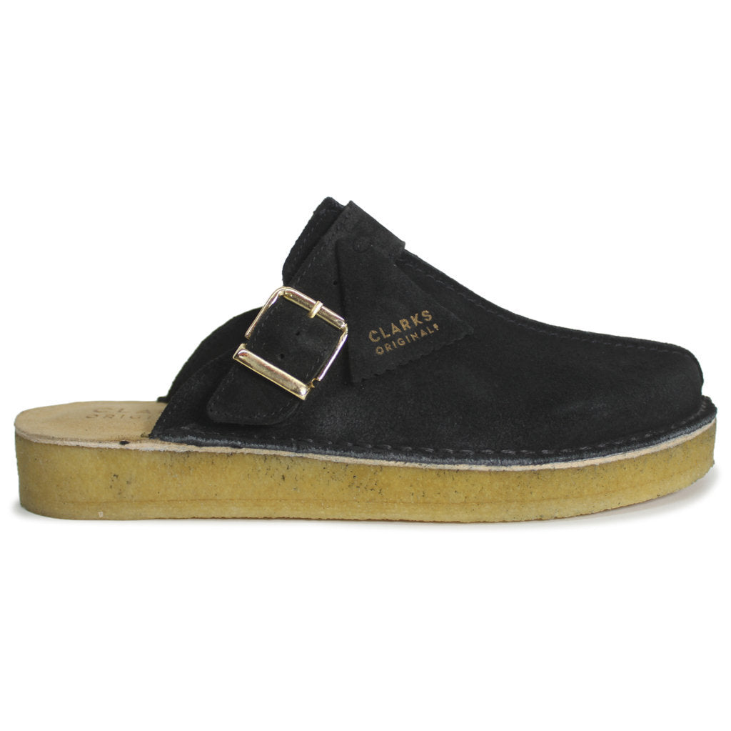 Clarks Originals Trek Mule Suede Mens Shoes#color_black