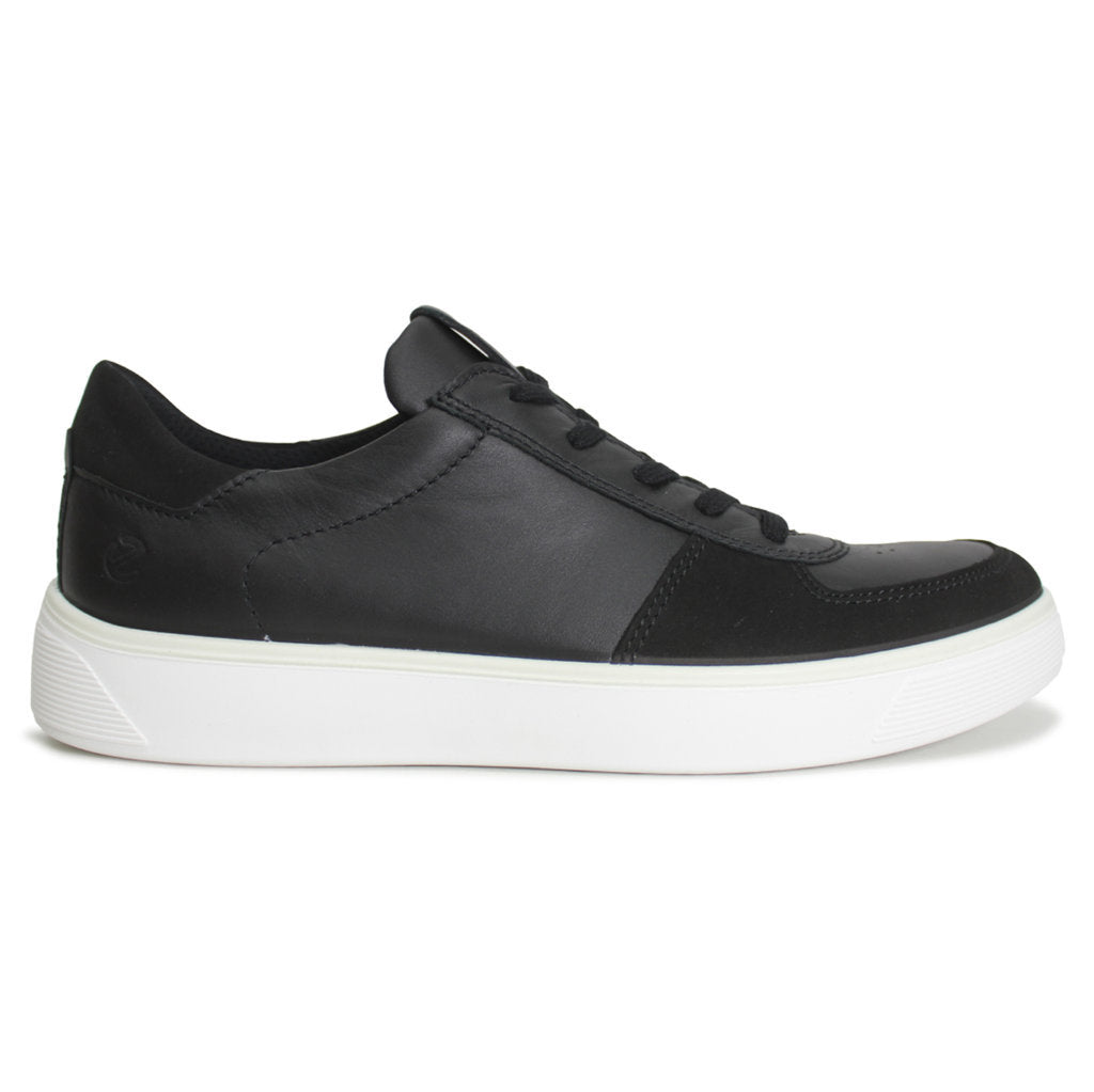 Ecco Street Tray Nubuck Leather Mens Shoes#color_black