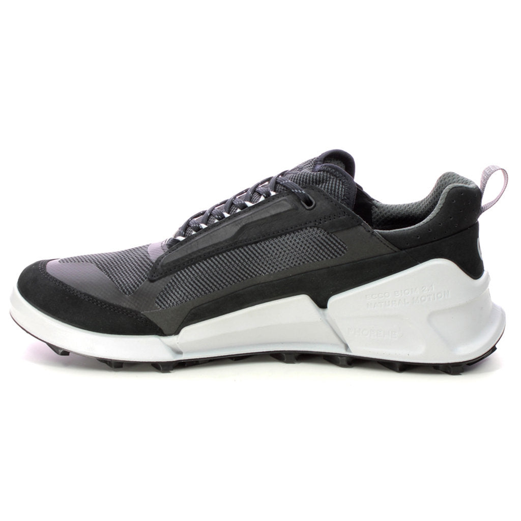 Ecco Biom 2.1 X Mountain Nubuck Leather Mens Trainers#color_black magnet black