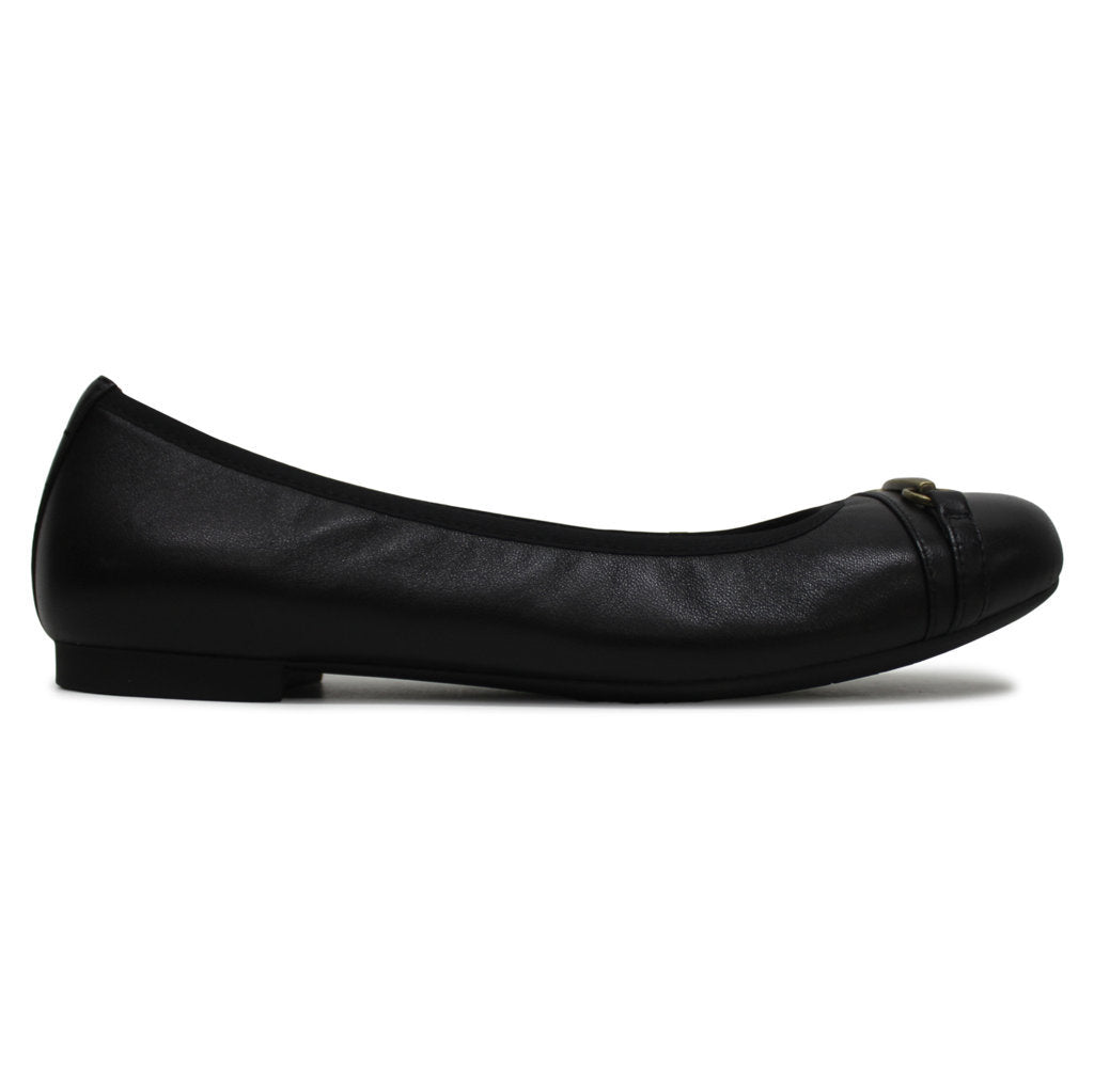 Vionic Delanie Leather Textile Womens Shoes#color_black