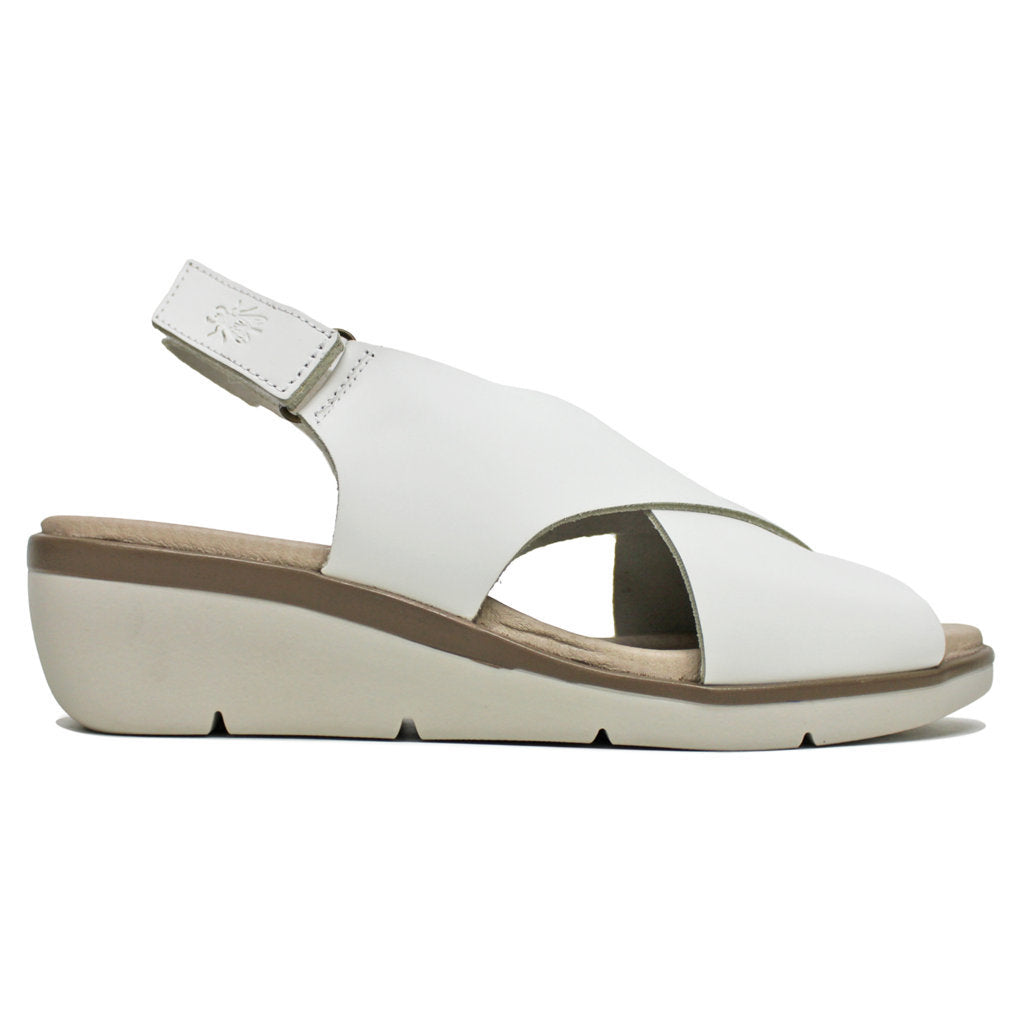 Fly London NABI058FLY Brooklyn Leather Womens Sandals#color_white