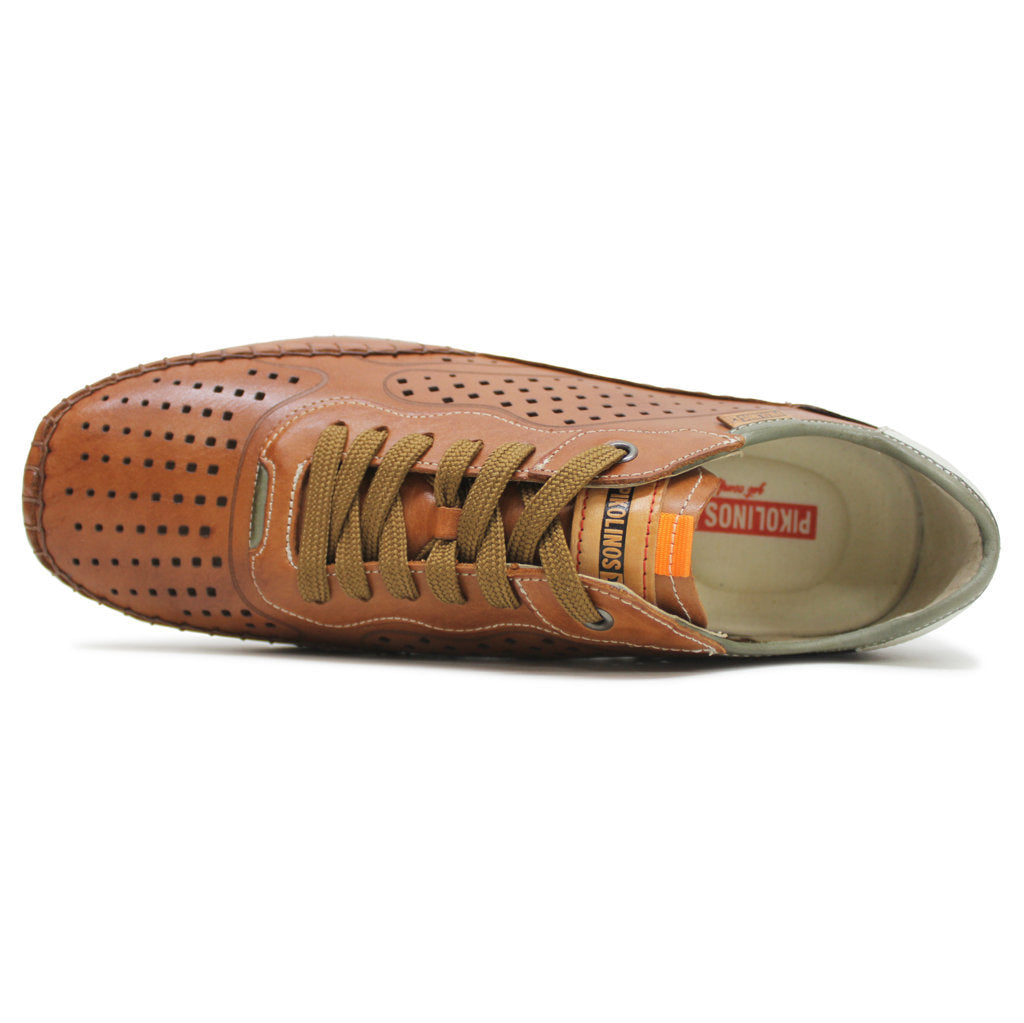 Pikolinos Fuencarral M4U-6276 Leather Mens Sneakers#color_brandy